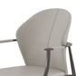 Stainless Steel Frame Dining Arm Chair Leather Upholstered Arm Chair
