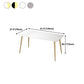 Stone Top Dining Table Industrial Rectangle Table with 4 Gold Legs