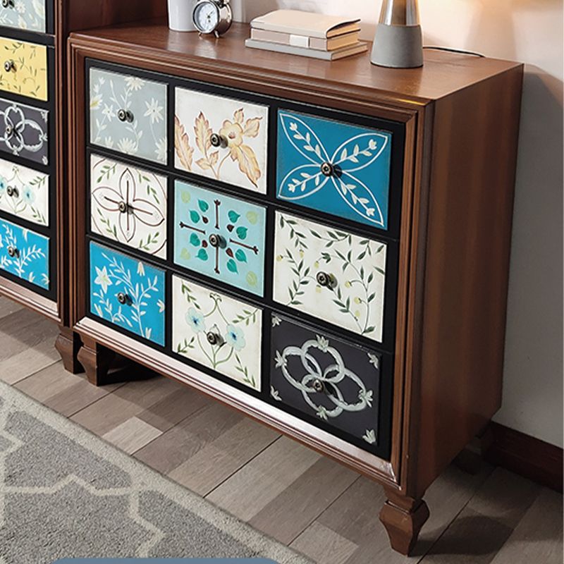 Traditionele houten slaapkamer kist horizontale opbergkast met laden