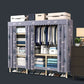 Modern Wardrobe Armoire with Legs Steel Wardrobe Cabinet with Shelves Clearhalo 'Armoires & Wardrobes' 'armoires_wardrobes' 'Bedroom Furniture' 'furn' 'furn_armoires_wardrobes' 'Furniture' 1200x1200_ef1eab73-c329-47b8-81fe-cd52ad0590ff