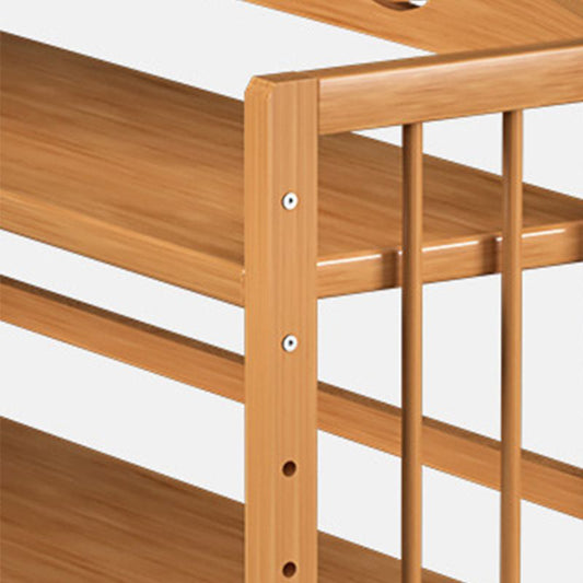 10" D Geometry Bamboo Bookshelf Modern Style Bookcase for Bedroom