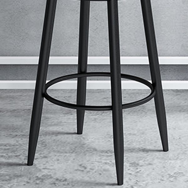 Modern Armless Backrest Counter Stool Iron Cafe Bar Stool with Velvet Cushion Clearhalo 'Bar Furniture' 'Bar Stools' 'bar_stools' 'furn' 'furn_bar_stools' 'Furniture' 'furniture_bar_stools' 'Kitchen & Dining Furniture' 1200x1200_ef1f1d05-3b87-4913-a600-d5a64a2a9b0b