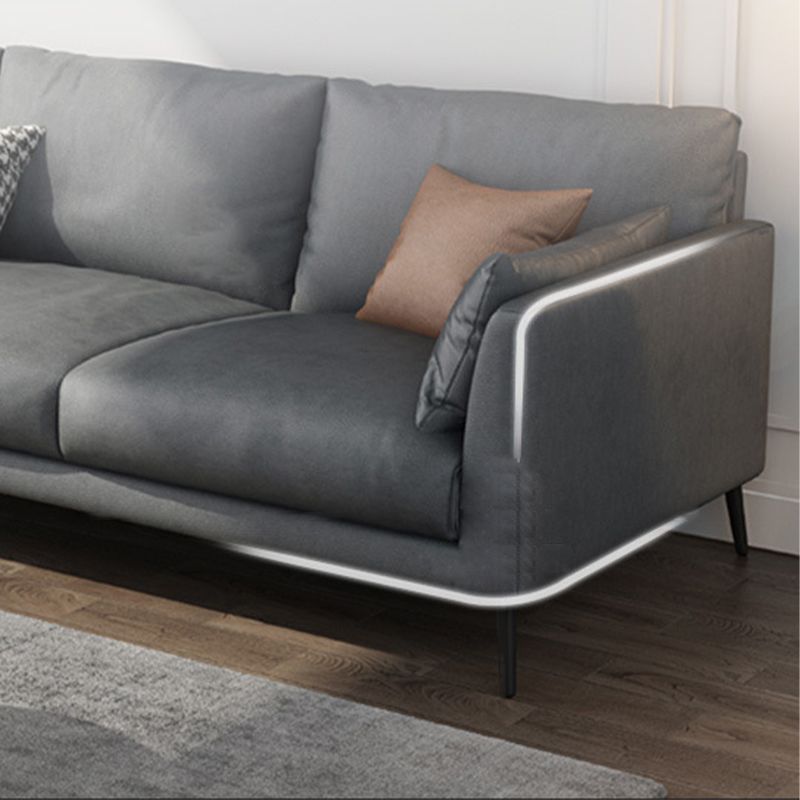 Courette de bras carré standard tissu dos en vrac et sage de sage en cuir faux en gris