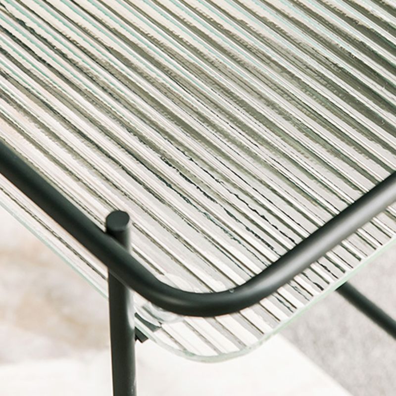 Tavolo di fascia alta in vetro rettangolare contemporaneo con scaffale ardesia