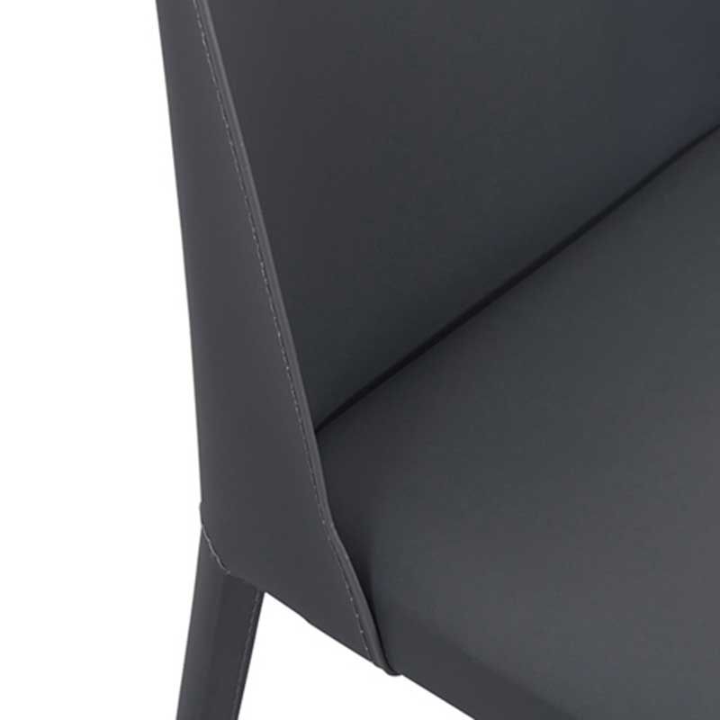 Contemporary Solid Back Chair 18'' Wide Leather Chair with 4 Metal Legs for Home Clearhalo ' kitchen&dining_furn' 'Dining Chairs' 'Dining Tables & Seating' 'dining_chair' 'furn' 'furn_dining_chair' 'Furniture' 'furniture_dining_chair' 'Kitchen & Dining Furniture' 'kitchen' 1200x1200_ef21b4b5-0804-4758-8e9f-31856e33f9ad