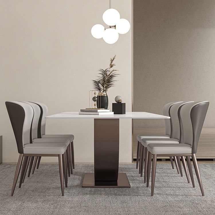 Modern Rectangle Sintered Stone Dining Table Set 1/2/4/5/7 Pieces Dining Set Clearhalo 'Dining Room Sets' 'Dining Tables & Seating' 'dining_room_set' 'furn' 'furn_dining_room_set' 'Furniture' 'furniture_dining_room_set' 'Kitchen & Dining Furniture' 1200x1200_ef221ca3-bc83-4ac5-a060-4b593b6e6bb2