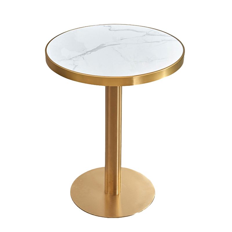 Tavolo da tavolo da piedistallo rotondo in acciaio rotondo alto 29,5 pollici per soggiorno