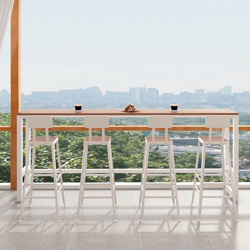 Modern Bar-height Table with White Base 41.3-inch Height Table Clearhalo 'Bar Furniture' 'Bar Tables' 'bar_tables' 'furn' 'furn_bar_tables' 'Furniture' 'Kitchen & Dining Furniture' 1200x1200_ef2475b4-da29-4d4f-a81b-1f00ed80c4f0