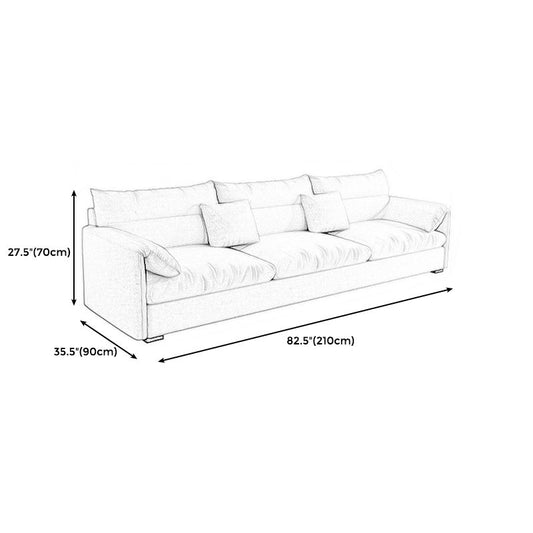 Beach Biscuit Back Standard Sofa 27.6"High Pillow Top Arm Sofa, Beige Clearhalo 'furn' 'furn_sofas' 'Furniture' 'furniture_sofas' 'kitchen' 'kitchen_sofas' 'Living Room Furniture' 'Sofa' 'sofas' 1200x1200_ef247a35-1883-4d08-bad9-776f11a5bf60