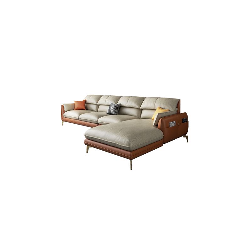 Scandinavian L-Shape Sectional Faux Leather Sofa and Chaise with Storage for Apartment Clearhalo 'furn' 'furn_sectionals' 'Furniture' 'furniture_sectionals' 'kitchen' 'kitchen_sectionals' 'Living Room Furniture' 'Sectionals' 1200x1200_ef24f031-2913-4cea-aa80-9d47c2a16546