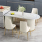 Metal Contemporary Free Form Dining Table Sintered Stone Table for Kitchen and Dining Room Clearhalo ' dining_table' 'Dining Tables & Seating' 'Dining Tables' 'furn' 'furn_dining_table' 'Furniture' 'furniture_dining_table' 'Kitchen & Dining Furniture' 'kitchen&dining_furn' 'kitchen' 'kitchen_dining_table' 1200x1200_ef25b0aa-7051-4290-9a57-ad2587a36103