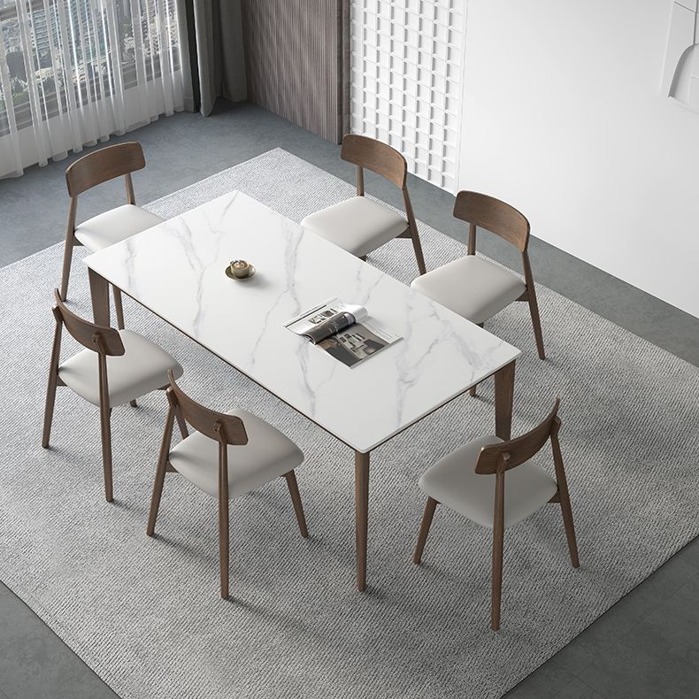 Rectangle Medieval Modern Dining Table Sintered Stone Table with 4 Wood Legs Clearhalo ' dining_table' 'Dining Tables & Seating' 'Dining Tables' 'furn' 'furn_dining_table' 'Furniture' 'furniture_dining_table' 'Kitchen & Dining Furniture' 'kitchen&dining_furn' 'kitchen' 'kitchen_dining_table' 1200x1200_ef276012-7b3e-424f-91a2-d91a79d79f2e