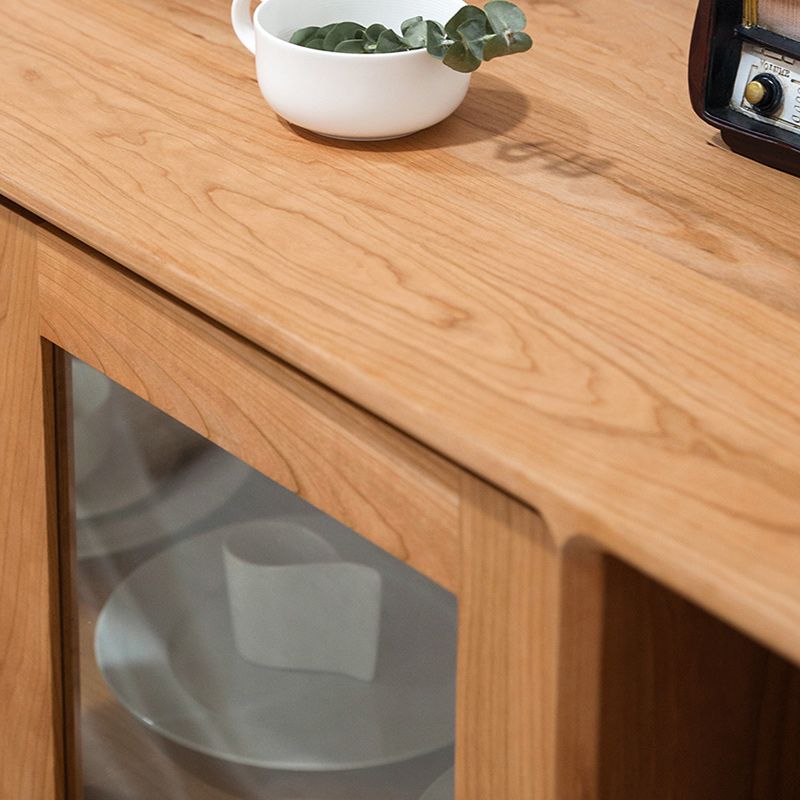 Hedendaagse massief houten zijde bord glazen deuren zijbord met laden