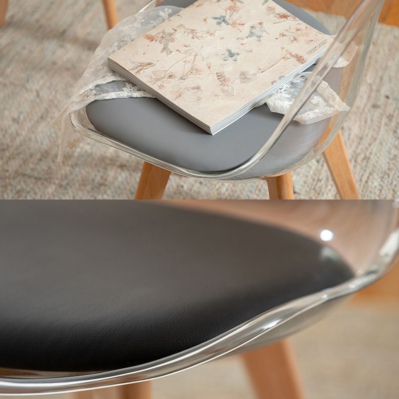 Modern Style Indoor-Outdoor Plastic Side Chair Set Clear Stack Dining Chair Clearhalo ' kitchen&dining_furn' 'Dining Chairs' 'Dining Tables & Seating' 'dining_chair' 'Furniture' 'furniture_dining_chair' 'Kitchen & Dining Furniture' 'kitchen' 1200x1200_ef27e26f-c99d-4de1-bb55-2d637e9bd004