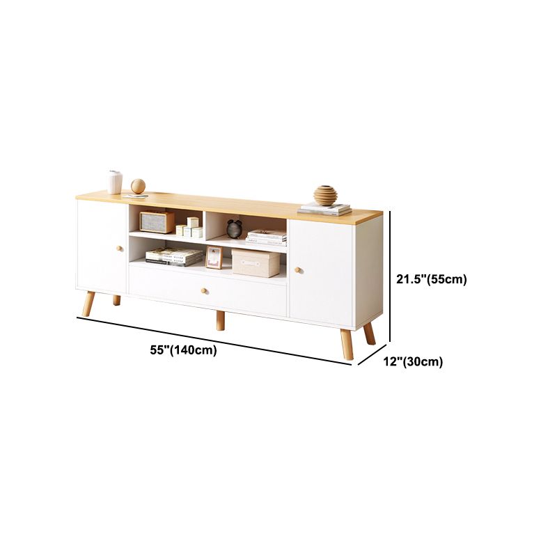 Scandinavian Style TV Stand Wood Open Storage Stand Console with Shelf Clearhalo 'furn' 'furn_tv_stands_entertainment_centers' 'Furniture' 'Living Room Furniture' 'TV Stands & Entertainment Centers' 'TV Stands & Media Storage Furniture' 'tv_stands_entertainment_centers' 1200x1200_ef28d4a6-dc3a-4c9b-9dce-a4fabdba552c