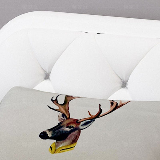 Slipcovered Cotton Blend Contemporary Sofa with Bed for Living Room