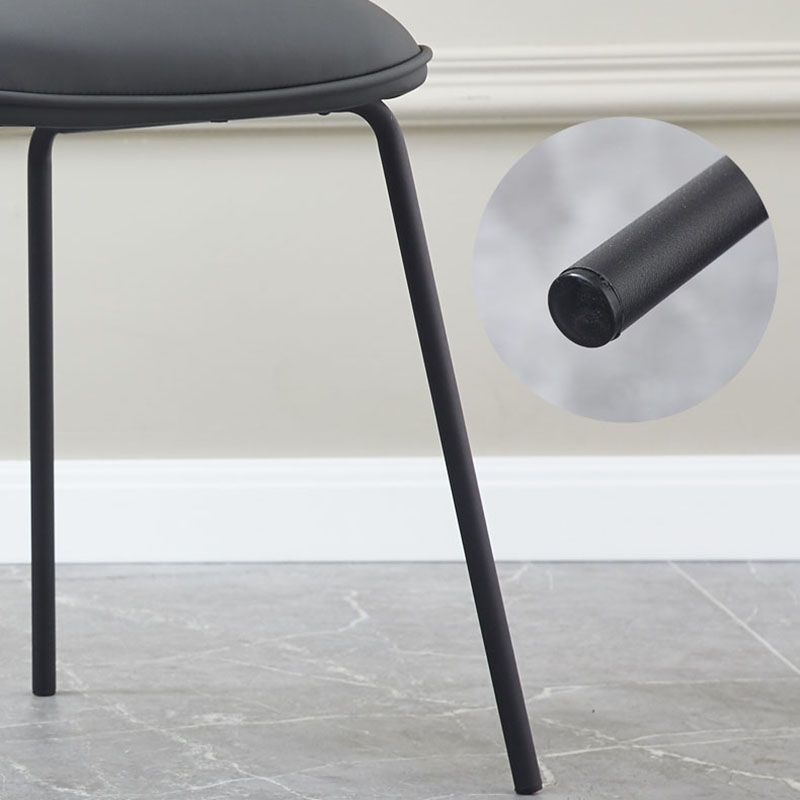 Modern PU Leather Dining Chairs Armless Metal Dining Chairs for Restaurant Use Clearhalo ' kitchen&dining_furn' 'Dining Chairs' 'Dining Tables & Seating' 'dining_chair' 'furn' 'furn_dining_chair' 'Furniture' 'furniture_dining_chair' 'Kitchen & Dining Furniture' 'kitchen' 1200x1200_ef2ae249-41bc-4a0e-a6af-2fa81c5b53b0