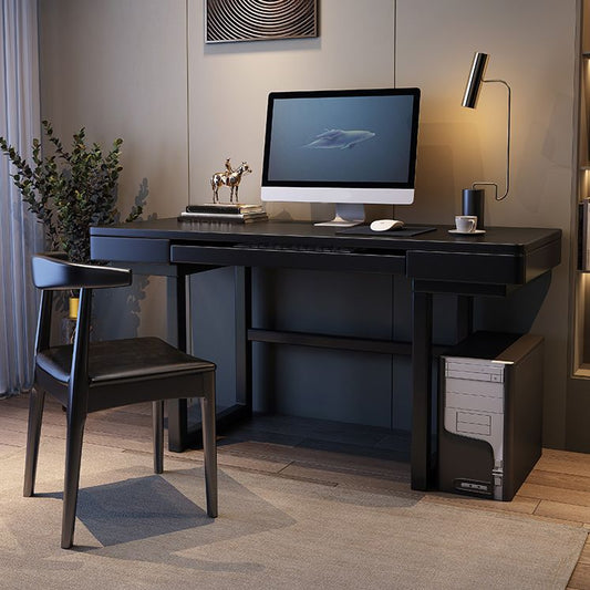 Bureau de jeu contemporain Bureau d'ordinateur finition antique avec 2 tiroirs de rangement