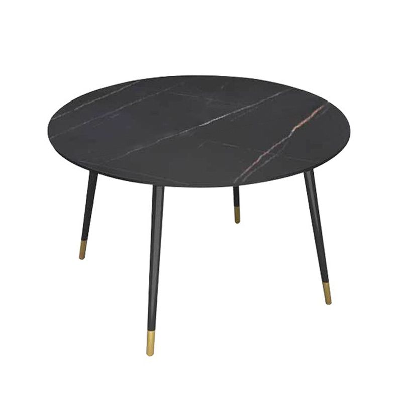 Metal and Slate Table Glam Style Home Living Room Round Dining Table