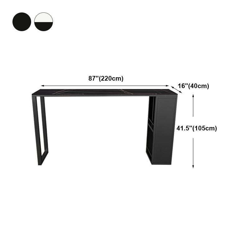 Kitchen Bar Height Counter Height Table Modern Rectangle Pub Table with Wine Storage Clearhalo 'Bar Furniture' 'Bar Tables' 'bar_tables' 'furn' 'furn_bar_tables' 'Furniture' 'furniture_bar_tables' 'Kitchen & Dining Furniture' 'kitchen&dining_furn' 'kitchen' 1200x1200_ef2f7cbf-5d69-4b5d-92da-34a2abbd1b8f