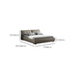 Contemporary Genuine Leather Bed Frame Standard Bed with Upholstered Headboard