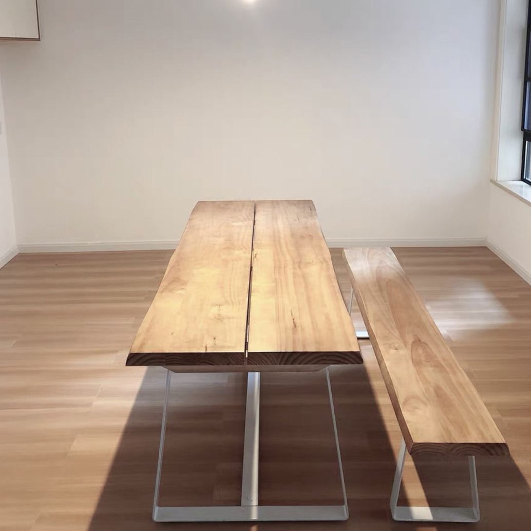 Rectangle Shape Luxury Dining Table Wood Color Fixed Table with Solid Wood Clearhalo ' dining_table' 'Dining Tables & Seating' 'Dining Tables' 'furn' 'furn_dining_table' 'Furniture' 'furniture_dining_table' 'Kitchen & Dining Furniture' 'kitchen&dining_furn' 'kitchen' 'kitchen_dining_table' 1200x1200_ef339e06-2114-41f9-a4c6-62ab7193d6ef