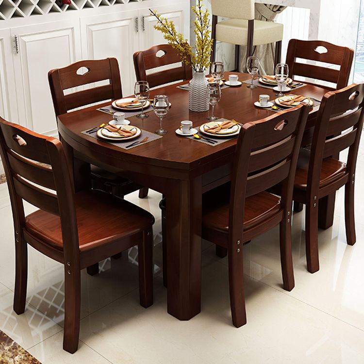 Standard Solid Wood Top Dining Set with 4 Dark Brown Wood Legs for Dining Furniture Clearhalo 'Dining Room Sets' 'Dining Tables & Seating' 'dining_room_set' 'furn' 'furn_dining_room_set' 'Furniture' 'furniture_dining_room_set' 'Kitchen & Dining Furniture' 'kitchen&dining_furn' 'kitchen' 1200x1200_ef33e12a-8197-4dca-ac88-dec929323785