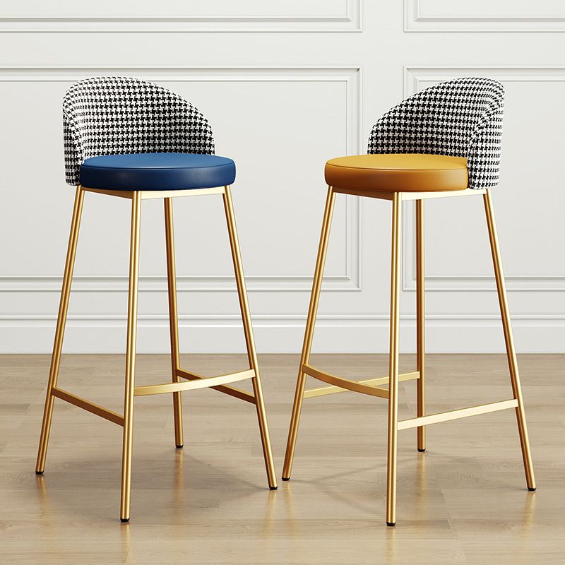 Scandinavian Style Bar-stool Round Leather Seat Counter Stool for Kitchen Clearhalo 'Bar Furniture' 'Bar Stools' 'bar_stools' 'furn' 'furn_bar_stools' 'furniture_bar_stools' 'Kitchen & Dining Furniture' 'kitchen&dining_furn' 'kitchen' 'kitchen_furn' Furniture' 1200x1200_ef35506b-2ca9-4d0d-b7c3-a2becbef98d3
