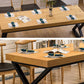 Ensemble de table à manger industrielle à double piédestal, ensemble de dinette en bois massif 1/2/7 pièces