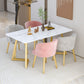 Modern Double Pedestal Dining Table Stone Dining Table for Home