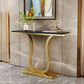31.49" High Accent Console Table with Iron Frame Base Gold Accent Table