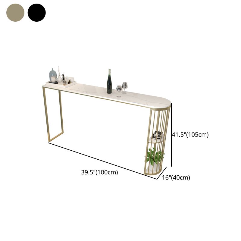 Stone Bar Dining Table Modern Oval Bar Table with Double Pedestal for Milk Tea Shop Clearhalo 'Bar Furniture' 'Bar Tables' 'bar_tables' 'furn' 'furn_bar_tables' 'Furniture' 'furniture_bar_tables' 'Kitchen & Dining Furniture' 1200x1200_ef3c095a-9cdb-4354-ac4b-bccfb2e4613a
