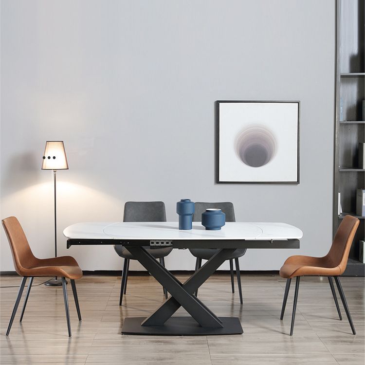 Extendable Modern Kitchen Sintered Stone Furniture Standard Height Dining Room Table Set Clearhalo 'Dining Room Sets' 'Dining Tables & Seating' 'dining_room_set' 'furn' 'furn_dining_room_set' 'Furniture' 'furniture_dining_room_set' 'Kitchen & Dining Furniture' 'kitchen&dining_furn' 'kitchen' 1200x1200_ef3ca691-bd99-458f-a2da-53a0269ad3f5