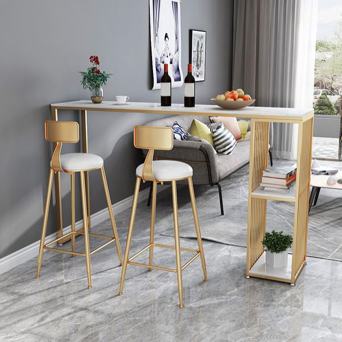 Set da tavolo da pub per barre di stoccaggio glam 1/2/3 pezzi set di barra top in pietra bianca rettangolare