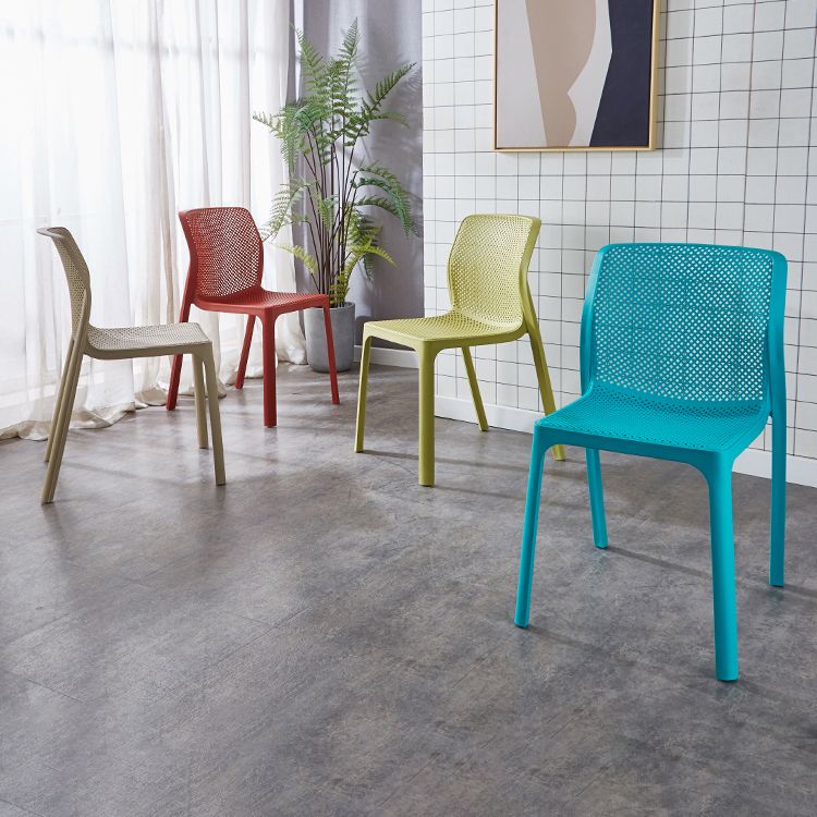 Contemporary Style Low Back Plastic Dining Side Chair for Home Use Clearhalo 'Dining Chairs' 'Dining Tables & Seating' 'dining_chair' 'furn' 'furn_dining_chair' 'Furniture' 'Kitchen & Dining Furniture' 1200x1200_ef40a6b4-f6d1-49c9-8c30-b5bb8a48bc63