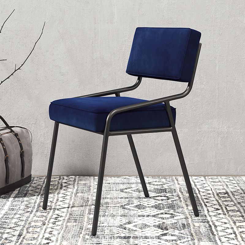 Scandinavian Home Side Chair Upholstered Metal Open Back Dining Room Chair Clearhalo ' kitchen&dining_furn' 'Dining Chairs' 'Dining Tables & Seating' 'dining_chair' 'furn' 'furn_dining_chair' 'Furniture' 'furniture_dining_chair' 'Kitchen & Dining Furniture' 'kitchen' 1200x1200_ef4157aa-d2a1-4411-b662-577abb526142