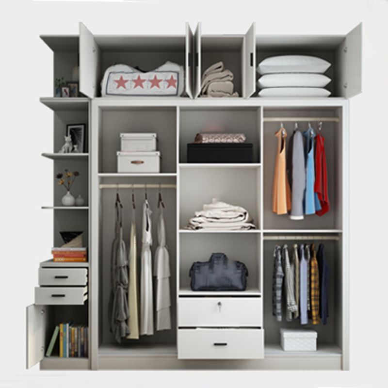 Armario deslizante Armario blanco Armario de madera de ingeniería