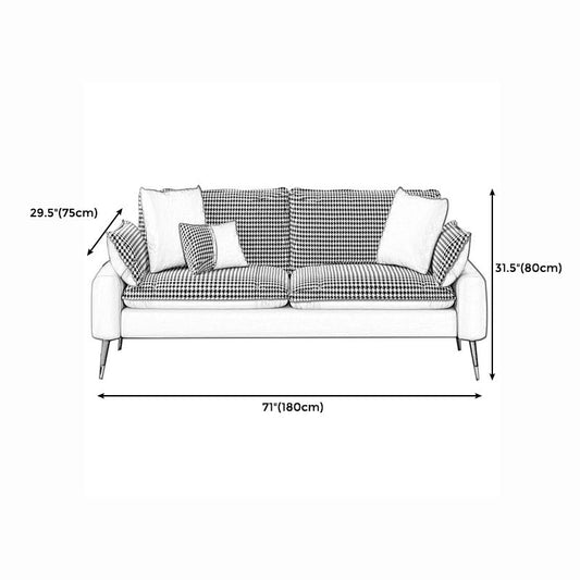 Imitated Leather Upholstered Sofa with Pillow Back Latex/sponge Padding Clearhalo 'Furniture' 'furniture_sofas' 'kitchen' 'kitchen_sofas' 'Living Room Furniture' 'Sofa' 'sofas' 1200x1200_ef43d70e-bcf9-4ae3-bf5c-516fa1772705