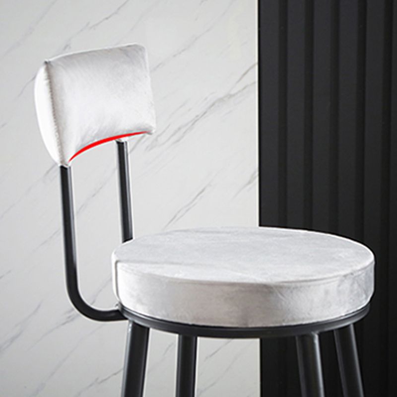 Industrial Metal Footrest Bar Chair Round Upholstered Bar Stool Clearhalo 'Bar Furniture' 'Bar Stools' 'bar_stools' 'furn' 'furn_bar_stools' 'Furniture' 'Kitchen & Dining Furniture' 1200x1200_ef44184d-b8a8-4105-bc7b-fd2defa7cd42