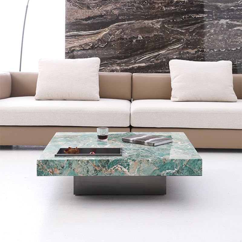 11"H Contemporary Cocktail Table Stone Square Coffee Cocktail Table Clearhalo 'Coffee & Accent Tables' 'Coffee Tables' 'coffee_tables' 'furn' 'furn_coffee_tables' 'Furniture' 'Living Room Furniture' 1200x1200_ef4511c0-ed13-499e-93fe-c03f99de3476