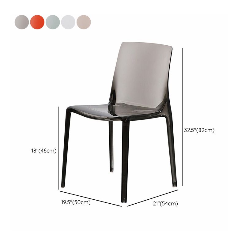Contemporary Kitchen Dining Side Chair Plastic Stackable Chair