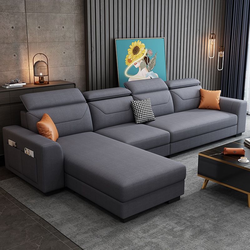 108.66"L x 57.09"W x 35.43"H 4-seat Cushion Back Sofa Tuxedo Arm Sectionals with Storage Clearhalo 'furn' 'furn_sectionals' 'Furniture' 'furniture_sectionals' 'kitchen' 'kitchen_sectionals' 'Living Room Furniture' 'Sectionals' 1200x1200_ef46a2da-1770-464f-900e-f725eb255016