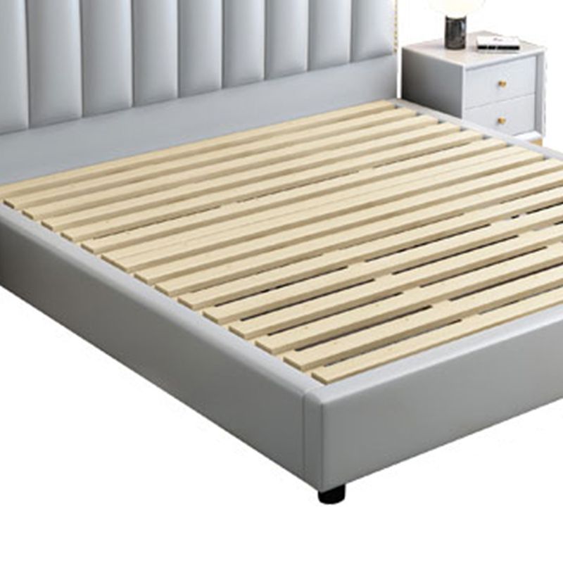 Glamholz Standard Bett echtes Lederbettrahmen mit Kopfteil für Schlafzimmer