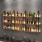 Wall Mounted Wine Bottle Rack Metal and Wood Bottle Holder for Kitchen