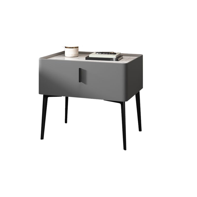 Mesa de acento contemporánea Mesa de mármol genuino y de cuero sintético