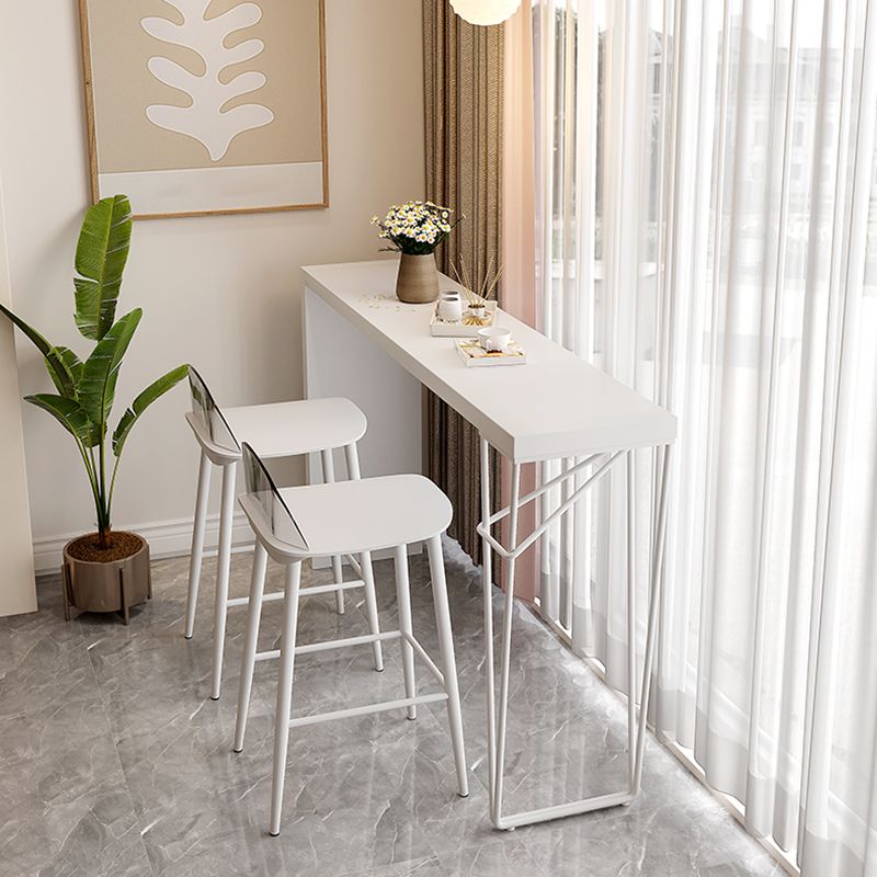 Modern White Bistro Bar Table Rectangle Solid Wood Bar Table for Home Clearhalo 'Bar Furniture' 'Bar Tables' 'bar_tables' 'furn' 'furn_bar_tables' 'Furniture' 'Kitchen & Dining Furniture' 1200x1200_ef4a6866-077a-4bca-ac70-ccbc8913e0d0
