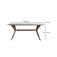Industrial Dinner Table Stone Rectangle Dining Site Table in Grey