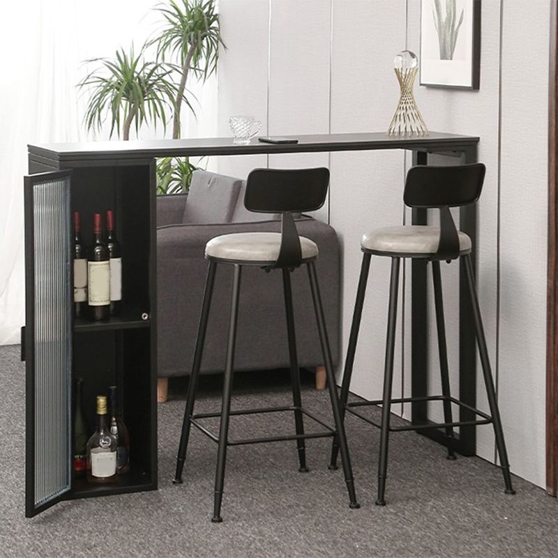 Modern Style Bistro Bar Table Sintered Stone Bar Table with Storage Clearhalo 'Bar Furniture' 'Bar Tables' 'bar_tables' 'furn' 'furn_bar_tables' 'Furniture' 'Kitchen & Dining Furniture' 1200x1200_ef4b7d00-7978-4bed-acba-011eec060825
