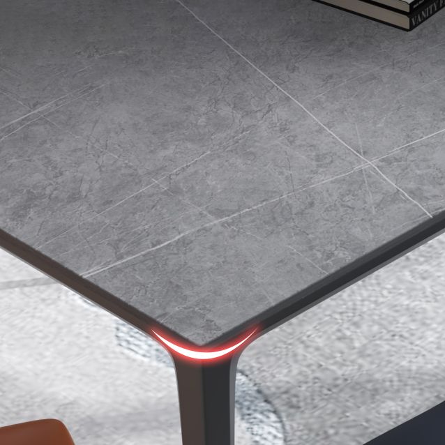 Minimalist Rectangle Shape Dining Table Standard Sintered Stone Top Dining Table for Kitchen Clearhalo ' dining_table' 'Dining Tables & Seating' 'Dining Tables' 'furn' 'furn_dining_table' 'Furniture' 'furniture_dining_table' 'Kitchen & Dining Furniture' 'kitchen&dining_furn' 'kitchen' 'kitchen_dining_table' 1200x1200_ef4c1d1f-dcd3-4926-861d-94ba825f1ac7