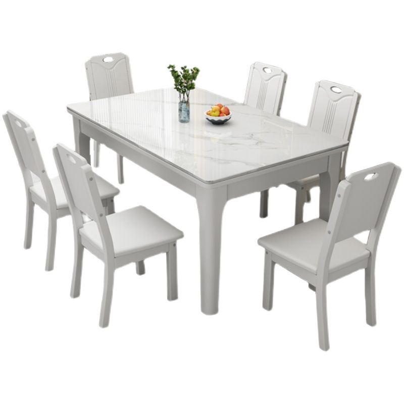 Rectangle Modern Dining Table Sintered Stone Fixed Table with 4 Wood Legs Clearhalo ' dining_table' 'Dining Tables & Seating' 'Dining Tables' 'furn' 'furn_dining_table' 'Furniture' 'furniture_dining_table' 'Kitchen & Dining Furniture' 'kitchen&dining_furn' 'kitchen' 'kitchen_dining_table' 1200x1200_ef4fd5a9-d43b-4148-9914-d5de696f40a3